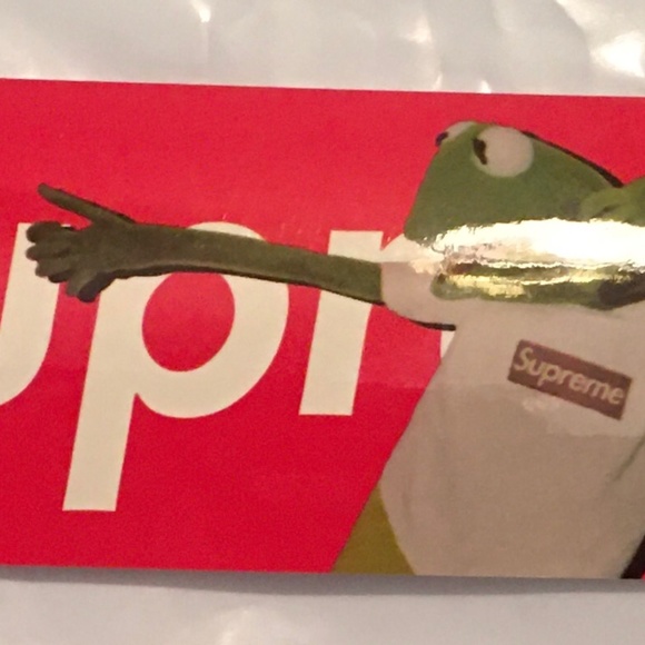 Supreme Red Kermit Box Logo Sticker - Picture 6 of 7